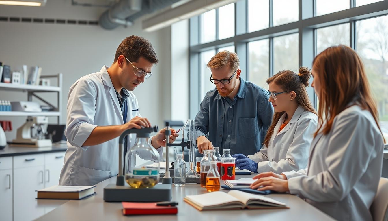 Students collaborating in study space